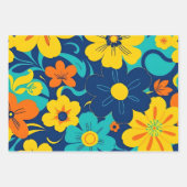 Kleurrijke Rush Blooms-Dopamine Style-Retro Bloeme Inpakpapier Vel (Voorkant 2)