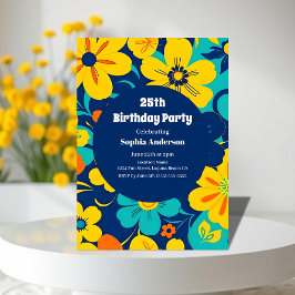 Kleurrijke Rush Blooms-Dopamine Style-Retro Bloeme Kaart