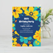 Kleurrijke Rush Blooms-Dopamine Style-Retro Bloeme Kaart (Staand voorkant)