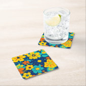 Kleurrijke Rush Blooms-Dopamine Style-Retro Bloeme Kartonnen Onderzetters (Insitu)