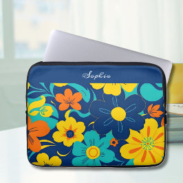 Kleurrijke Rush Blooms-Dopamine Style-Retro Bloeme Laptop Sleeve