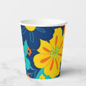 Kleurrijke Rush Blooms-Dopamine Style-Retro Bloeme Papieren Bekers (Achterkant)