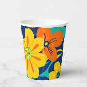 Kleurrijke Rush Blooms-Dopamine Style-Retro Bloeme Papieren Bekers (Rechts)