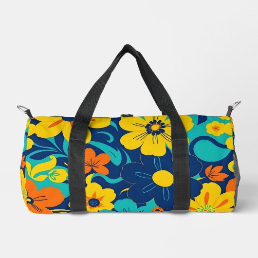 Kleurrijke Rush Blooms-Dopamine Style-Retro Bloeme Plunjezak (Voorkant)