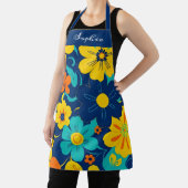 Kleurrijke Rush Blooms-Dopamine Style-Retro Bloeme Schort (Insitu)