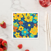 Kleurrijke Rush Blooms-Dopamine Style-Retro Bloeme Servet (Insitu)