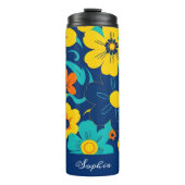 Kleurrijke Rush Blooms-Dopamine Style-Retro Bloeme Thermosbeker (Voorkant)