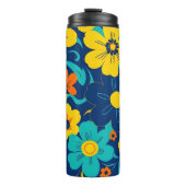 Kleurrijke Rush Blooms-Dopamine Style-Retro Bloeme Thermosbeker (Voorkant)