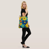Kleurrijke Rush Blooms-Dopamine Style-Retro Bloeme Tote Bag (Op model)