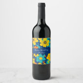 Kleurrijke Rush Blooms-Dopamine Style-Retro Bloeme Wijn Etiket (Voorkant)