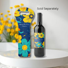 Kleurrijke Rush Blooms-Dopamine Style-Retro Bloeme Wijn Etiket