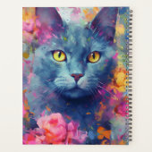 Kleurrijke Russische Blauwe kat Planner (Achterkant)