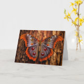 Kleurrijke rustende vlinder illustratie kaart (Gele Bloem)