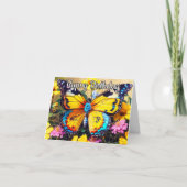 Kleurrijke rustende vlinder ontwerp Happy Birthday Kaart (Voorkant)