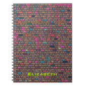 Kleurrijke Rustic Brick Wall textuur op maat Notitieboek (Voorkant)