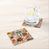 Kleurrijke  Rustiek papier Dragonfly Flowers Kartonnen Onderzetters (Insitu)