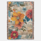 Kleurrijke rustieke bloem deken (Voorkant Verticaal)
