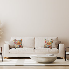 Kleurrijke rustieke bloem kussen