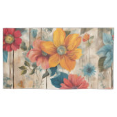 Kleurrijke rustieke bloem kussensloop (Voorkant)