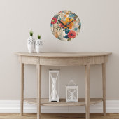 Kleurrijke rustieke bloem ronde klok