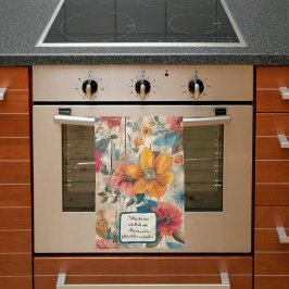Kleurrijke Rustieke Bloemen Aanpasbaar Theedoek