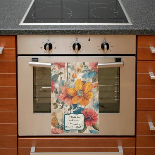 Kleurrijke Rustieke Bloemen Aanpasbaar Theedoek
