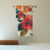 Kleurrijke rustieke bloemen bad handdoek