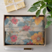 Kleurrijke rustieke bloemen decoupage tissuepapier (Geschenk)