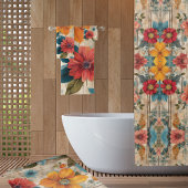 Kleurrijke rustieke bloemen douchegordijn