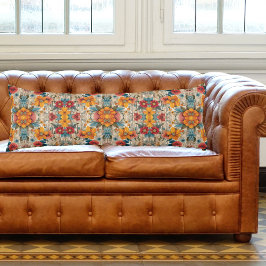 Kleurrijke rustieke bloemen lichaamskussen