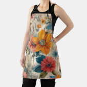 Kleurrijke rustieke bloemen schort (Insitu)