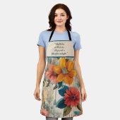 Kleurrijke rustieke bloemen schort (Gedragen)