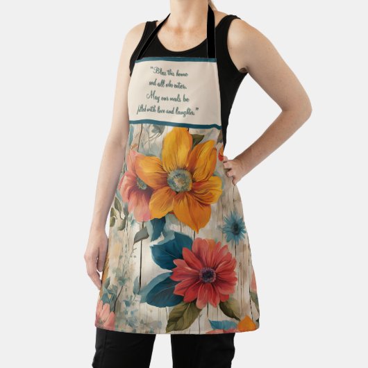 Kleurrijke rustieke bloemen schort (Insitu)