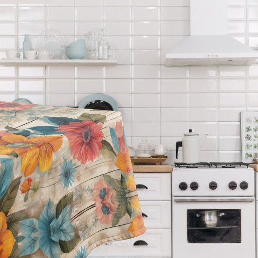 Kleurrijke rustieke bloemen tafelkleed