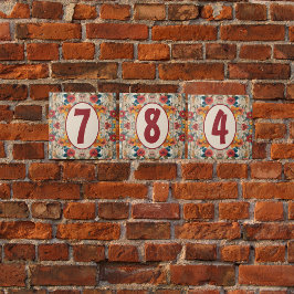 Kleurrijke rustieke bloemen  tegeltje