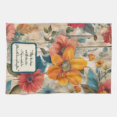 Kleurrijke rustieke bloemen  theedoek (Horizontaal)