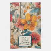Kleurrijke rustieke bloemen  theedoek (Verticaal)