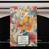 Kleurrijke rustieke bloemen  theedoek