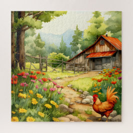 Kleurrijke rustieke boerderij puzzel