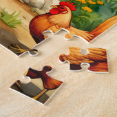 Kleurrijke rustieke boerderij puzzel legpuzzel (Zijkant)