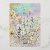 Kleurrijke rustieke Boho Wildflower bruiloft Folie Uitnodiging (Achterkant)