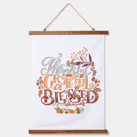 Kleurrijke rustieke dankbaar gezegend hangend wandkleed (Voorkant)