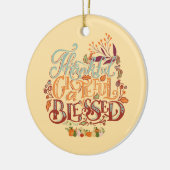 Kleurrijke rustieke dankbaar gezegend keramisch ornament (Links)