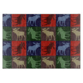 Kleurrijke rustieke eland vierkante glazen snijpla snijplank (Voorkant)