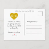 Kleurrijke rustieke geïllustreerde konijnenbruilof aankondigingskaart (Achterkant)