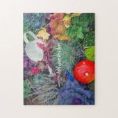 Kleurrijke rustieke herfsttuin legpuzzel (Verticaal)