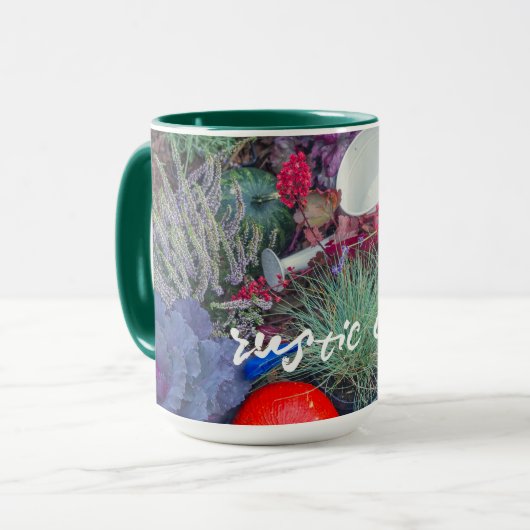 Kleurrijke rustieke herfsttuin mok (Voorkant links)