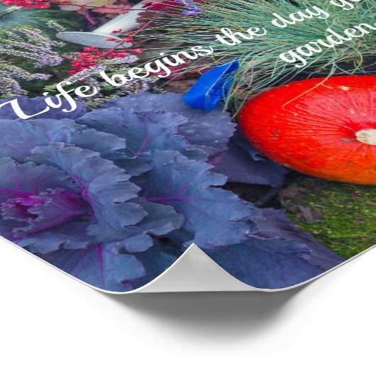 Kleurrijke rustieke herfsttuin poster (Hoek)