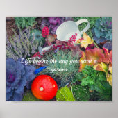 Kleurrijke rustieke herfsttuin poster (Voorkant)