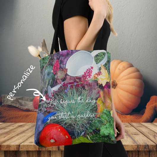 Kleurrijke rustieke herfsttuin tote bag